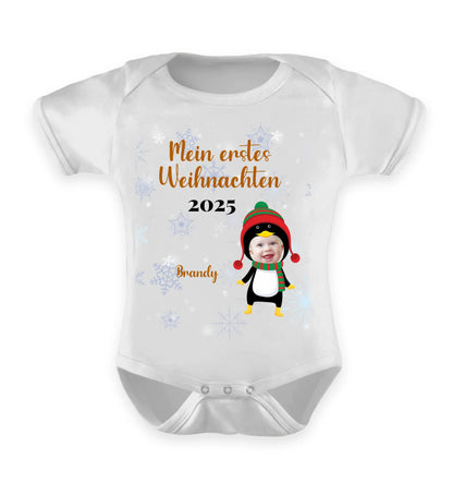 Babybody personalisierbar - erstes Weihnachten Rentier Pinguin