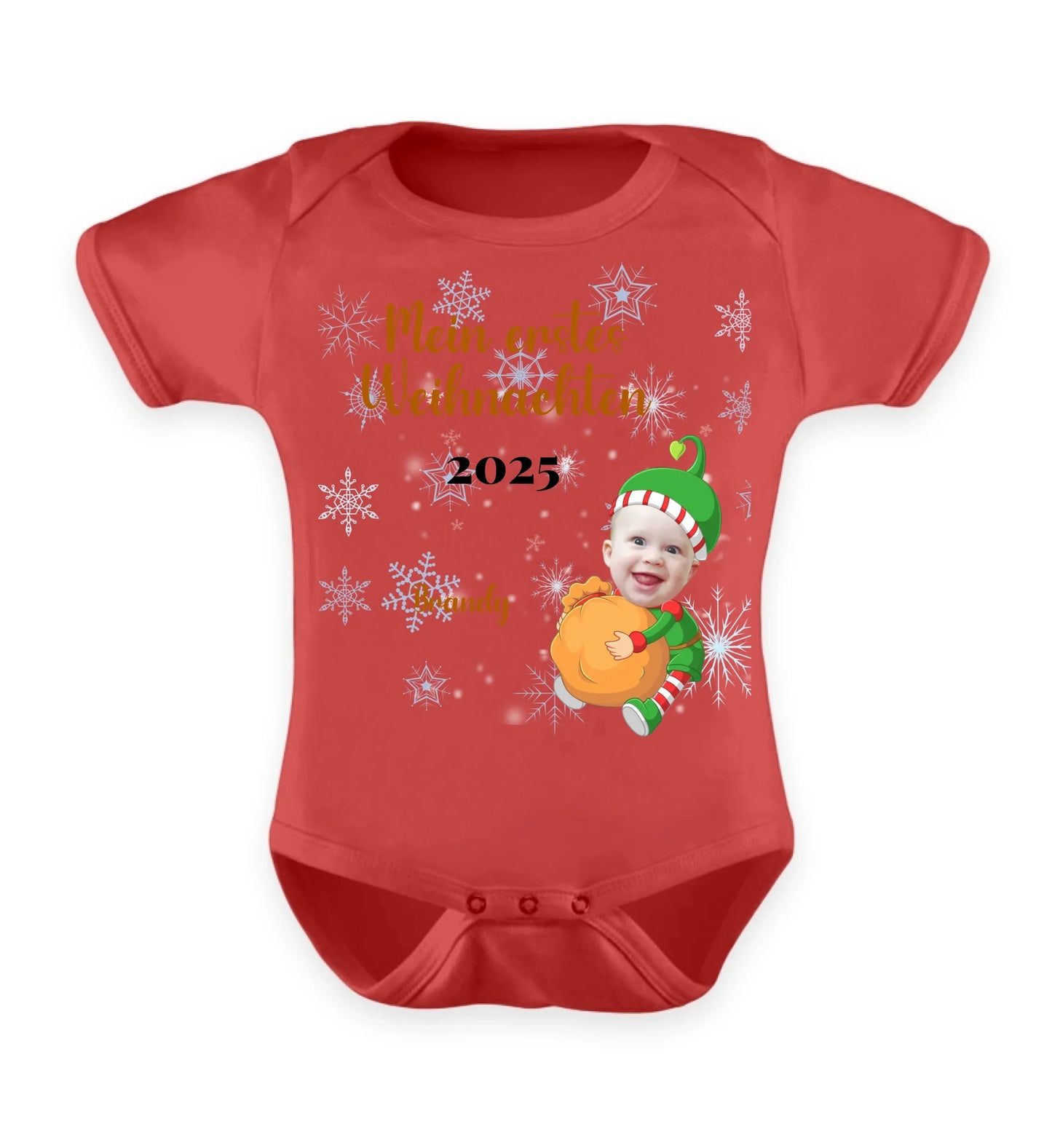 Babybody personalisierbar - erstes Weihnachten Wichtel