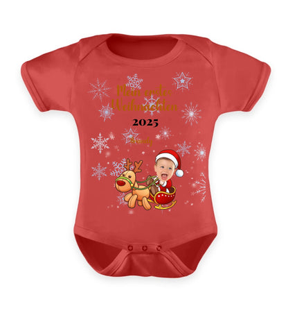 Babybody personalisierbar - erstes Weihnachten Rentier