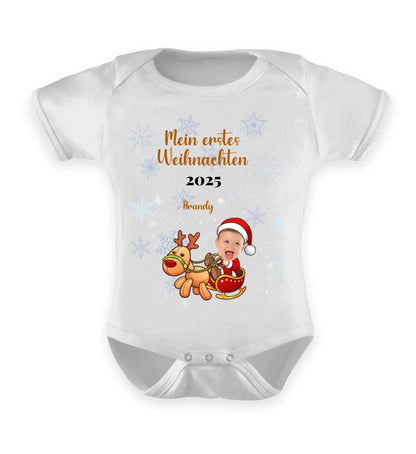 Babybody personalisierbar - erstes Weihnachten Rentier
