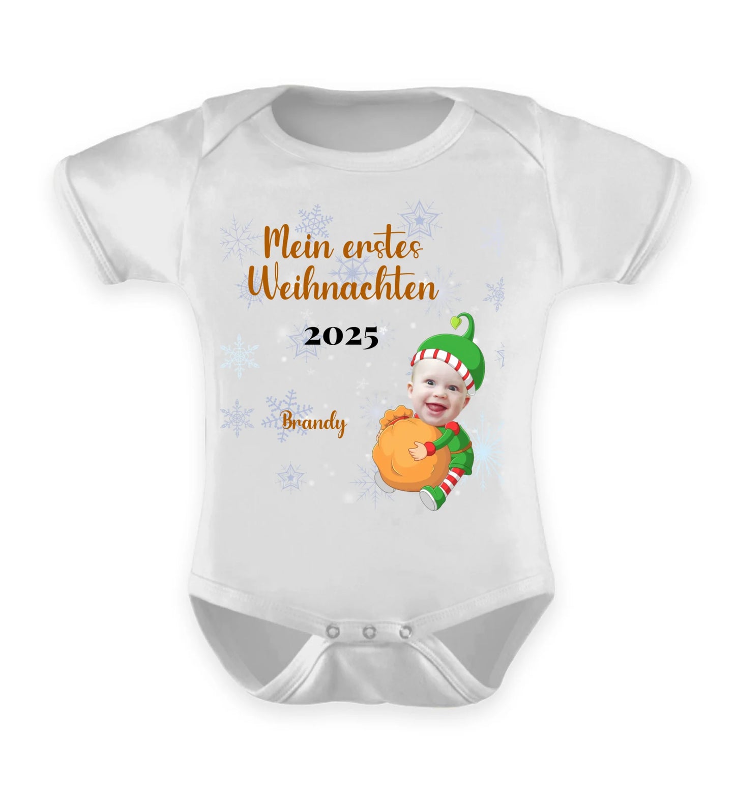 Babybody personalisierbar - erstes Weihnachten Wichtel