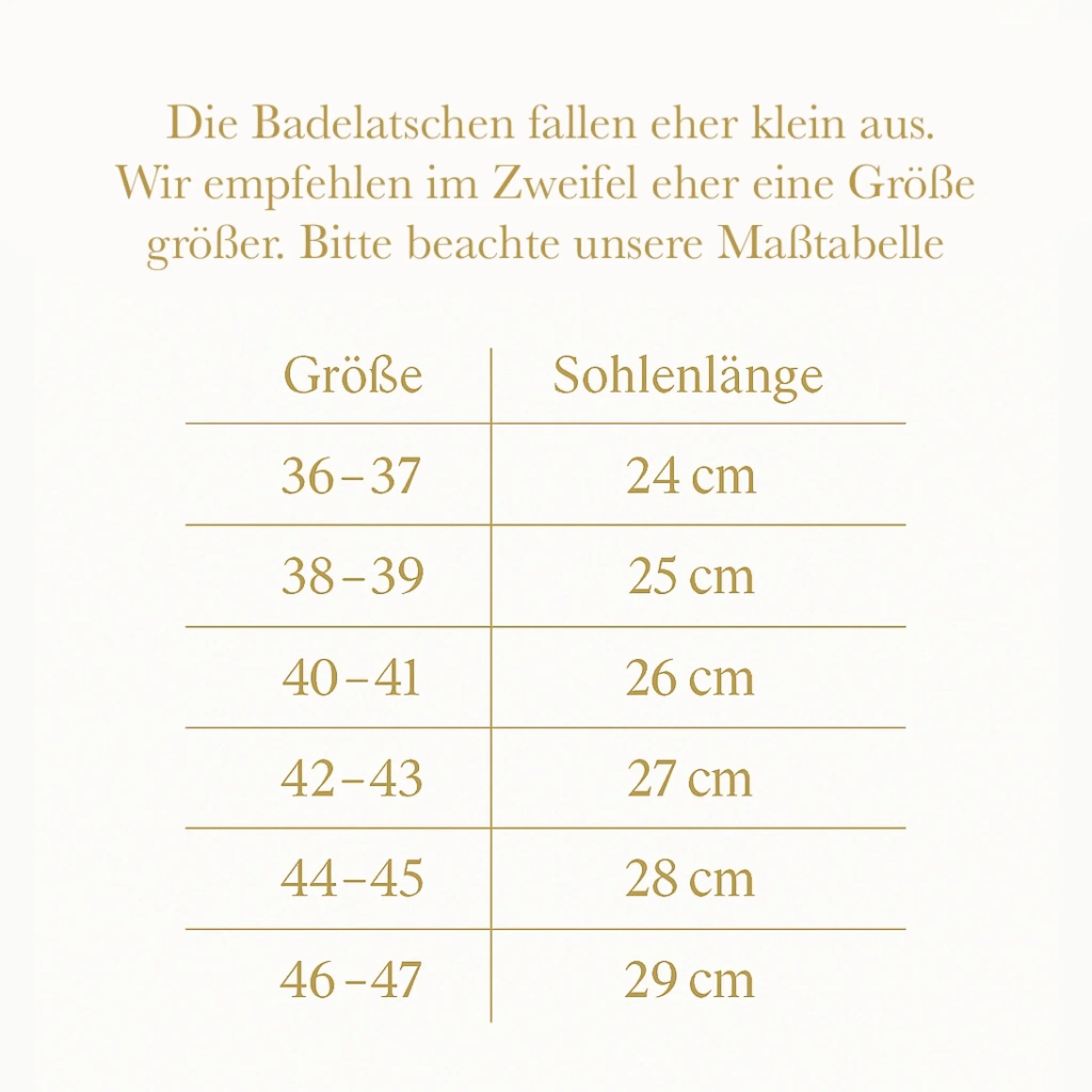 größentabelle