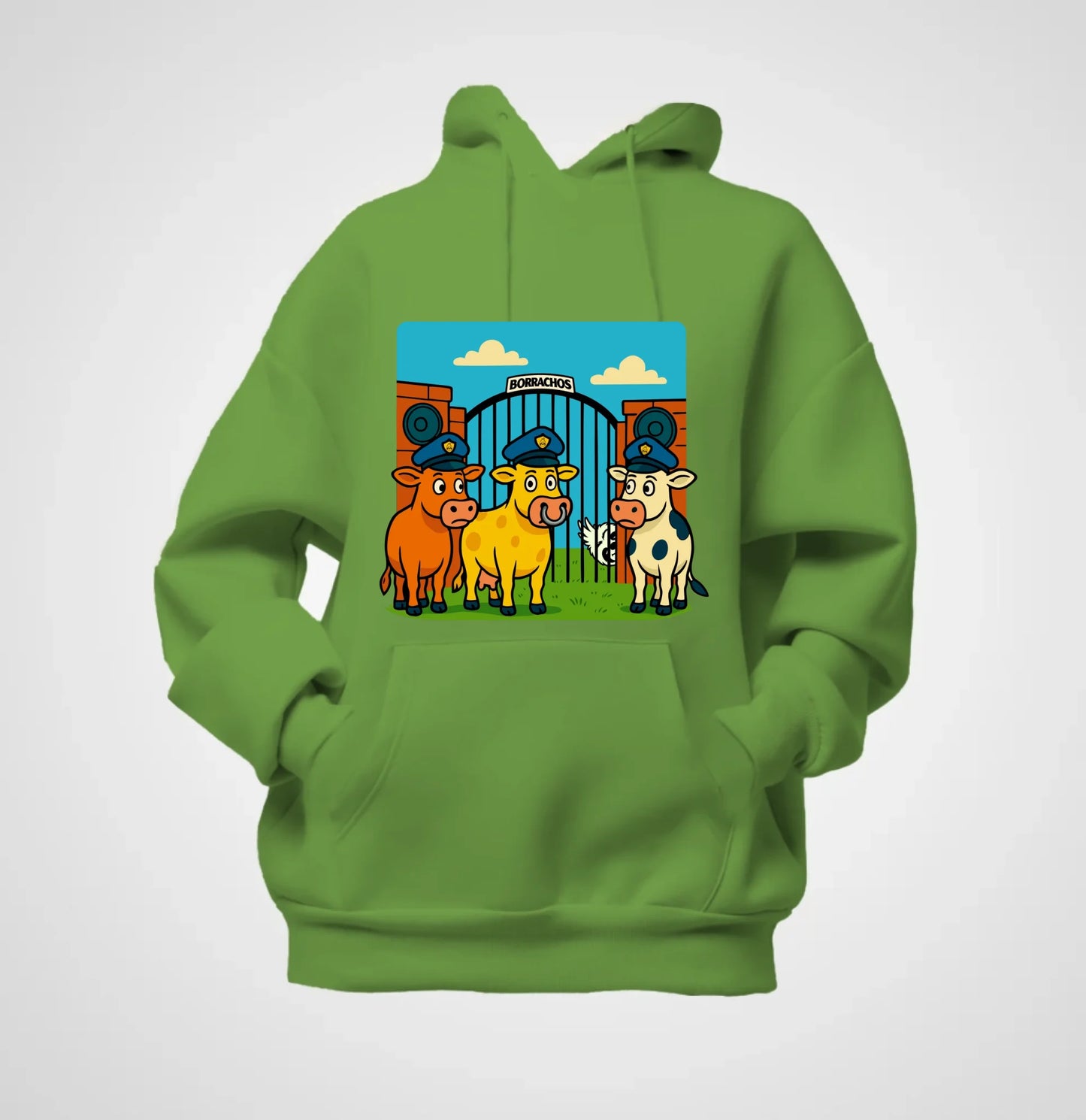 Borrachos_Hoodie_gruen-vorne