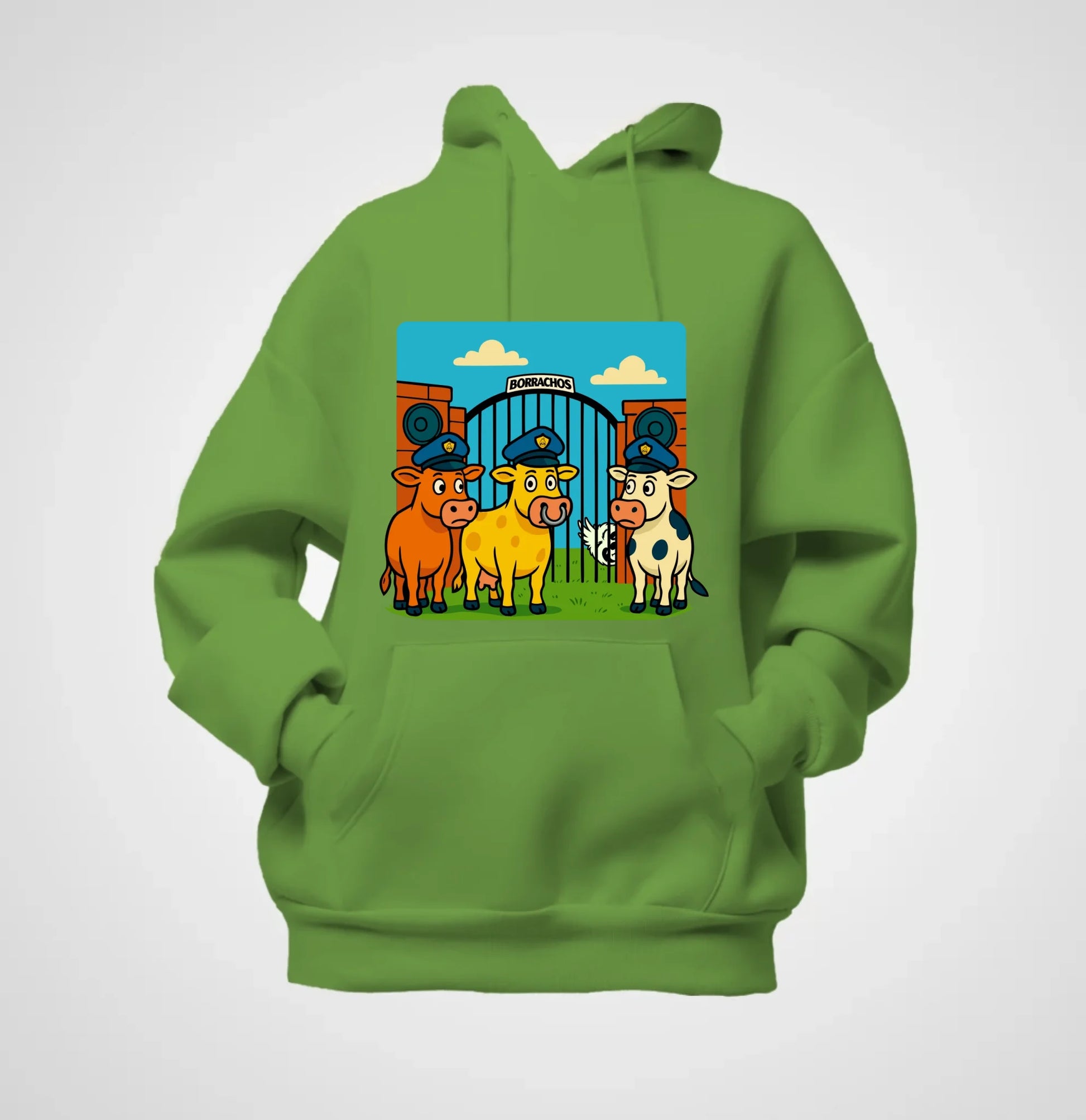 Borrachos_Hoodie_gruen-vorne