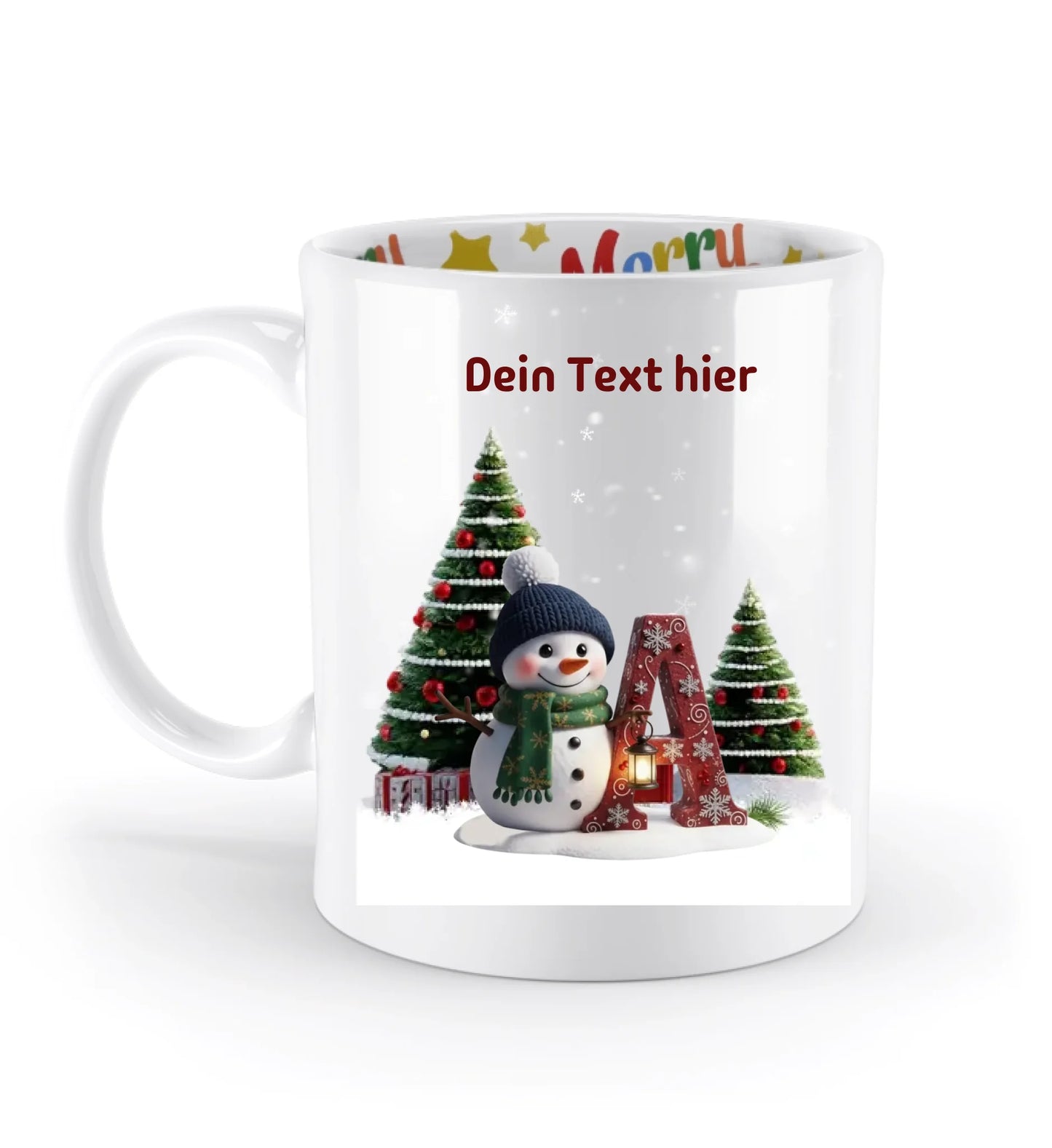 Tasse personalisierbar versch. Buchstaben - Winterwelt Buchstabe