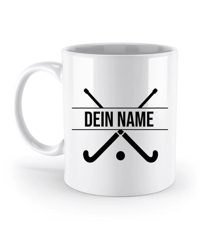 Tasse personalisierbar - Hockeyschläger gekreuzt