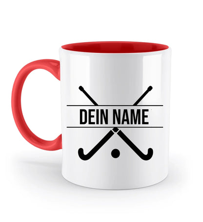 Tasse personalisierbar - Hockeyschläger gekreuzt