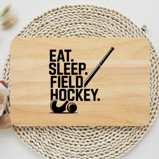 Frühstücksbrettchen mit Druck - Eat Sleep Field Hockey mit hochwertigem Druck, weitere Produktansicht
