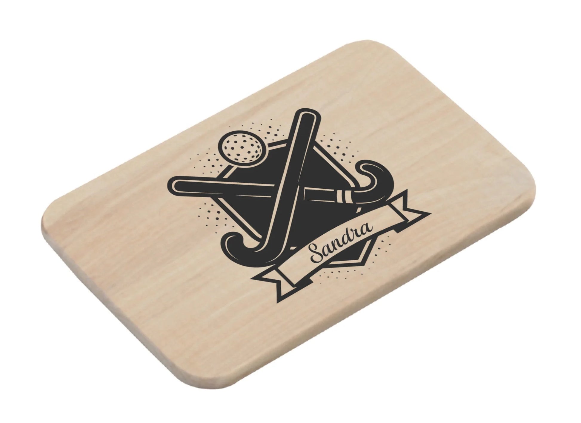 Frühstücksbrettchen mit Gravur personalisierbar - Hockey, weitere Produktansicht