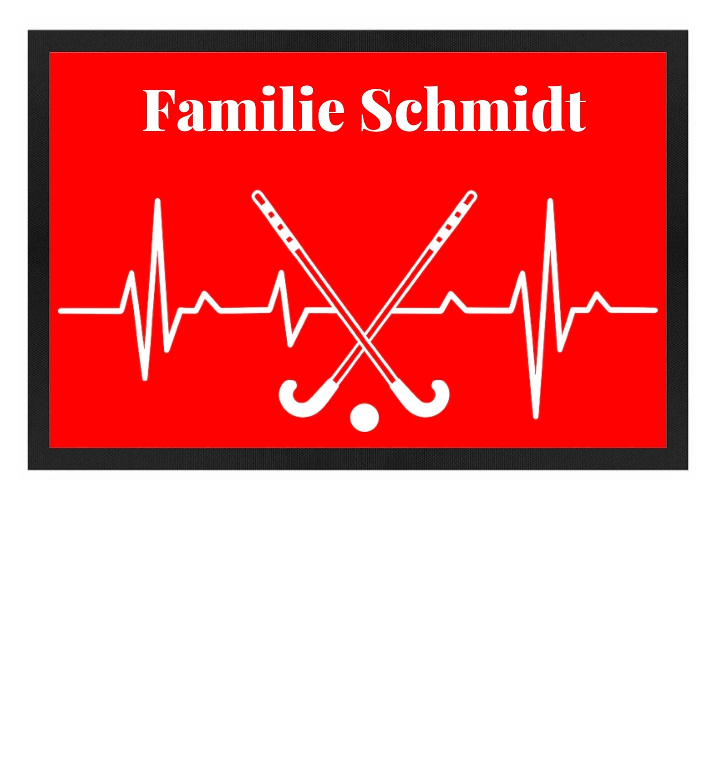 Fußmatte personalisierbar - Hockeyherzschlag