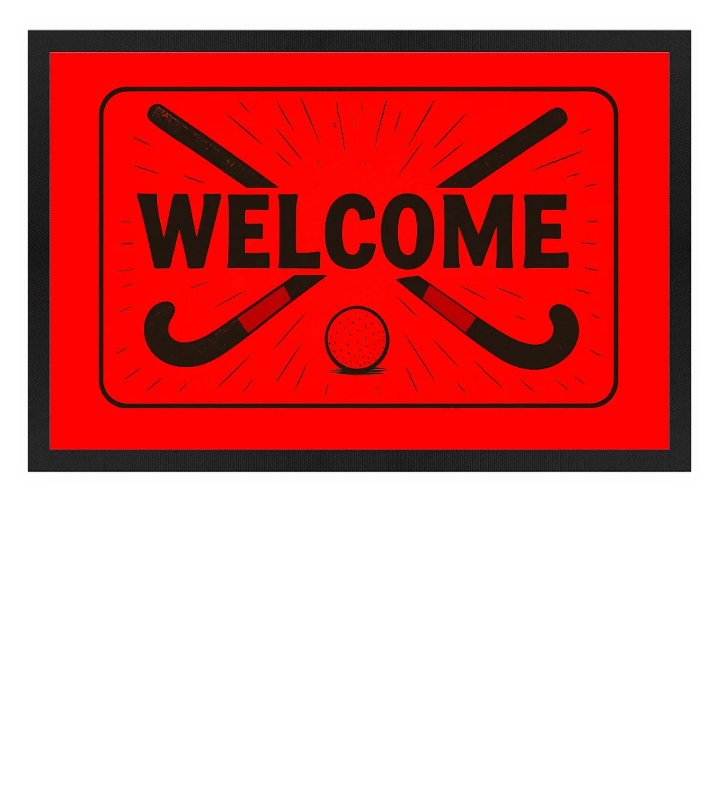 Fußmatte personalisierbar - Welcome Hockey rot
