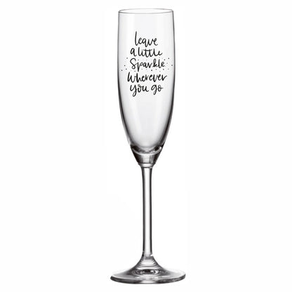 Sektglas graviert - leave a little sparkle, weitere Produktansicht