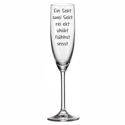 Sektglas graviert - Ein Sekt, swei Sekt...., weitere Produktansicht