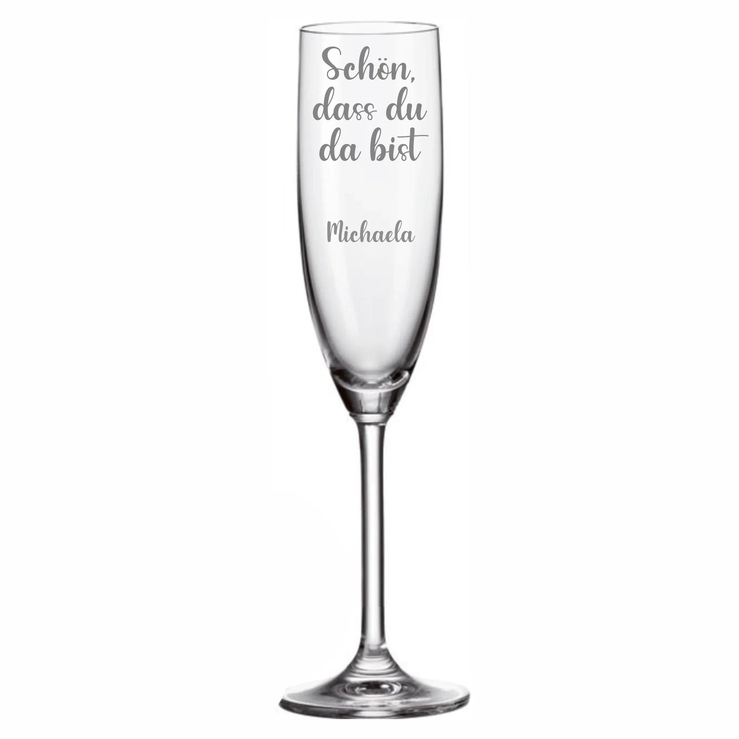 Sektglas graviert personalisierbar - schön, dass du da bist, weitere Produktansicht