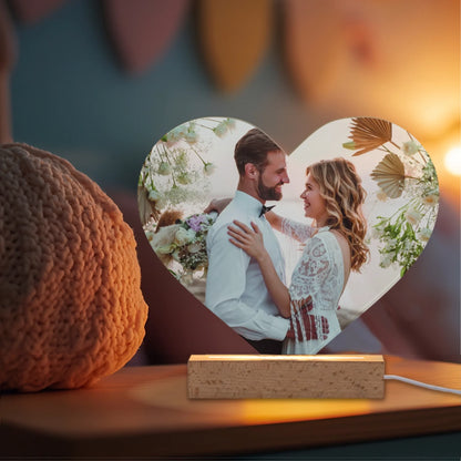 LED Lampe Herz personalisierbar - mit Foto aus Acrylglas, zusätzliche Produktansicht