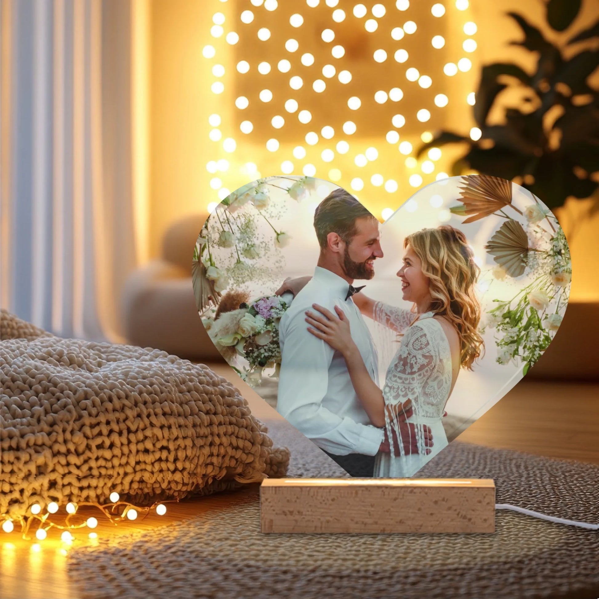 LED Lampe Herz personalisierbar - mit Foto aus Acrylglas, weitere Produktansicht