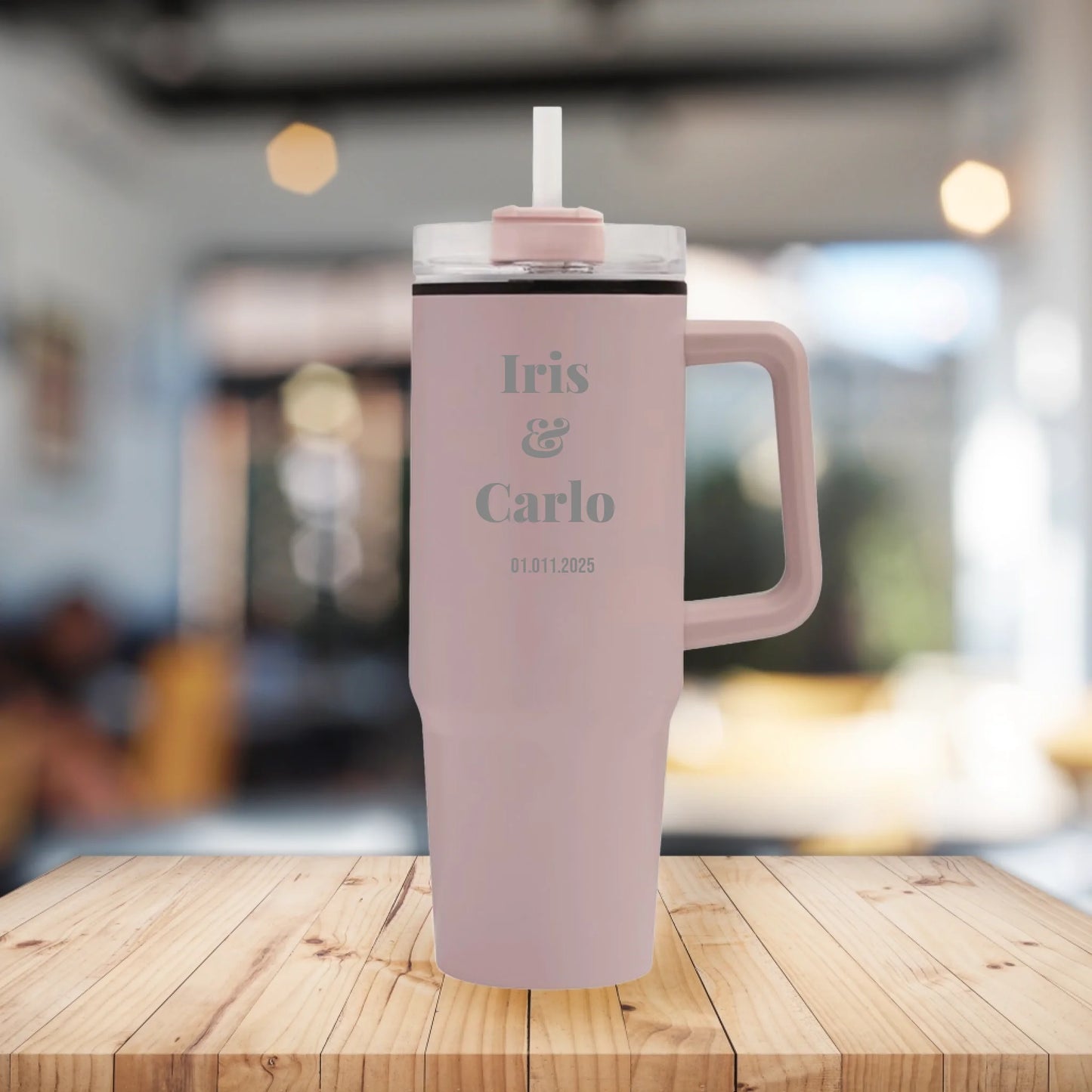 Personalisierbarer Thermobecher 900 ml mit Gravur - Du und ich, weitere Produktansicht