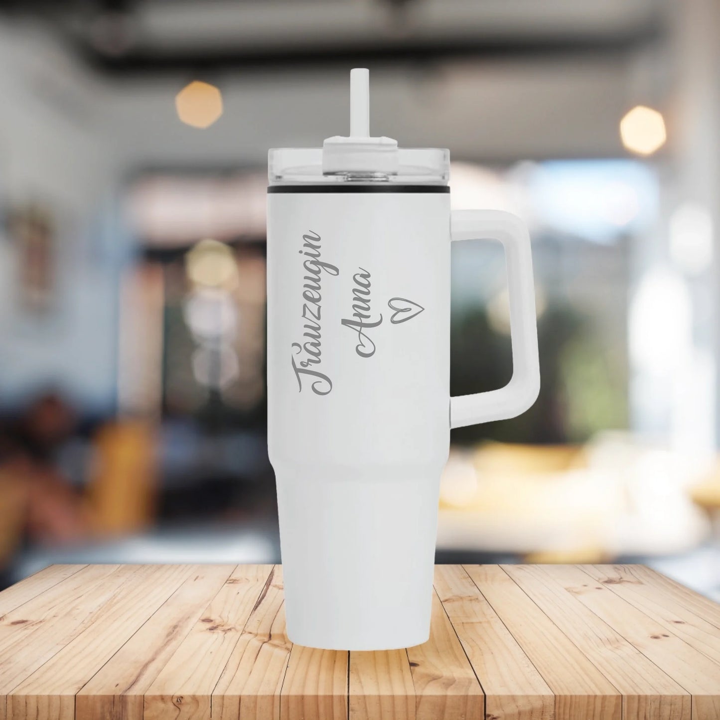 Personalisierbarer Thermobecher 900 ml mit Gravur - Trauzeugin, alternative Produktansicht