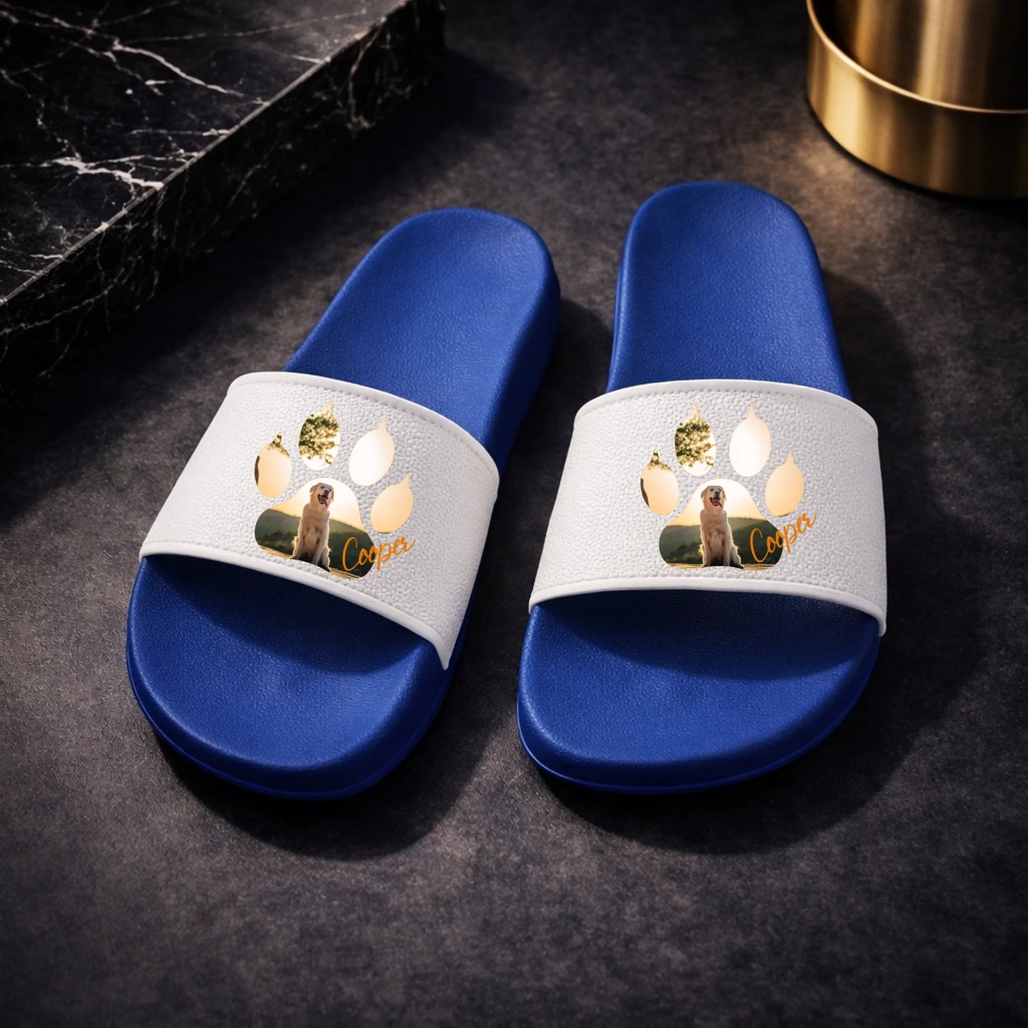 FamilySurprise-personalisiert-Badelatschen-blau