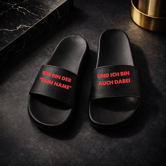 FamilySurprise-personalisiert-Badelatschen-schwarz