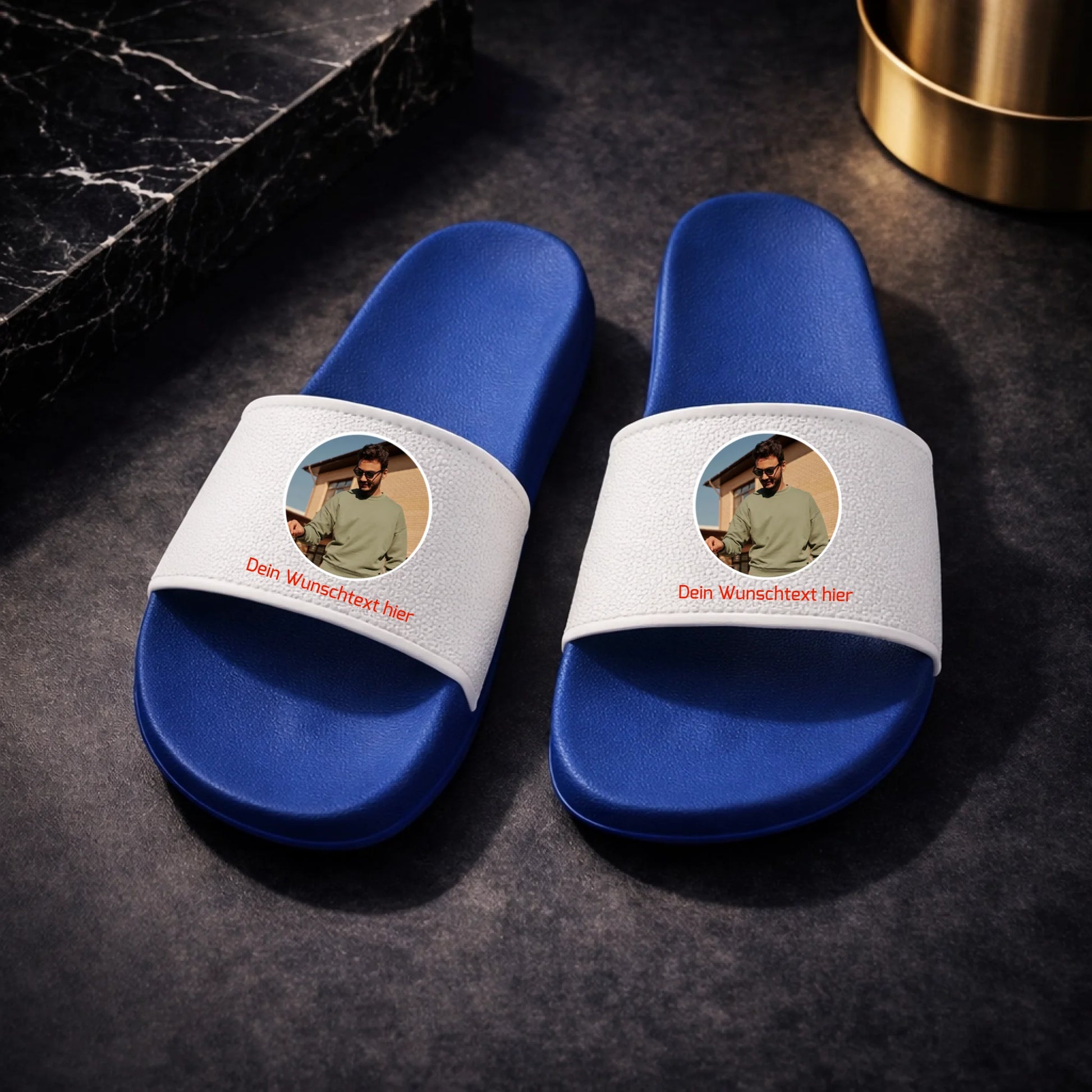 FamilySurprise-personalisiert-Badelatschen-blau