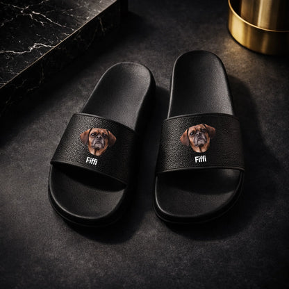 FamilySurprise-personalisiert-Badelatschen-schwarz