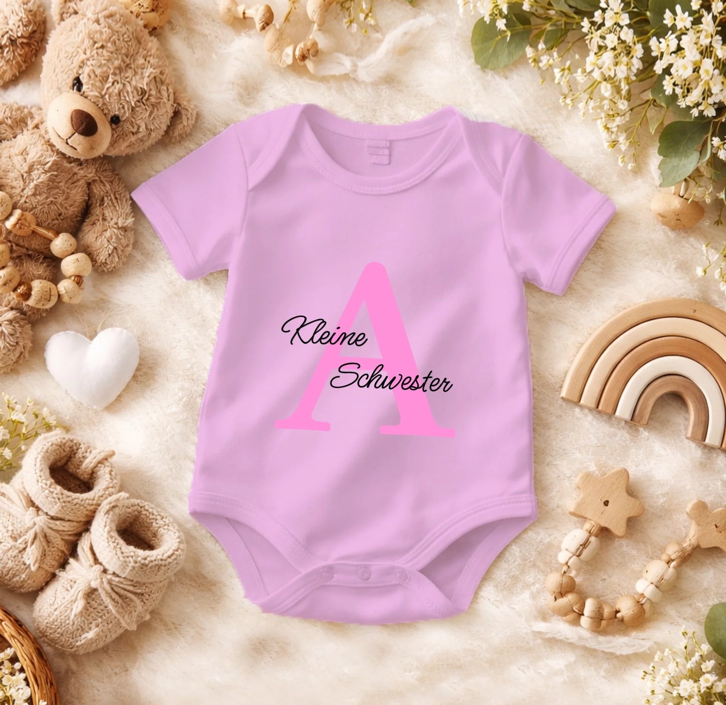 FamilySurprise-Babybody-personalisierbar-rosa