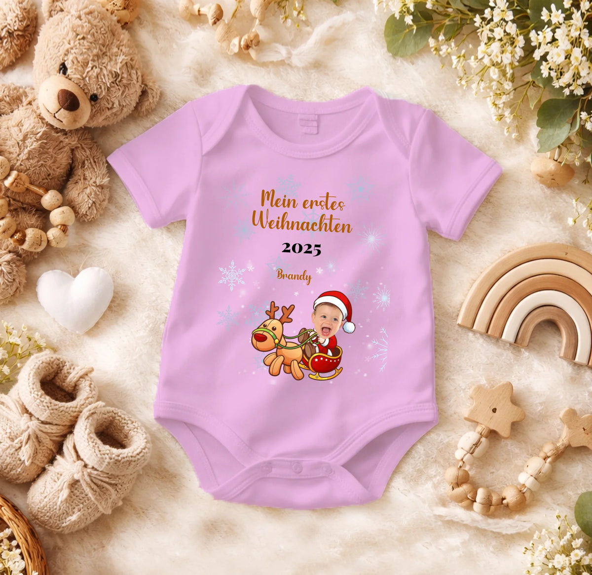 FamilySurprise-Babybody-personalisierbar-rosa