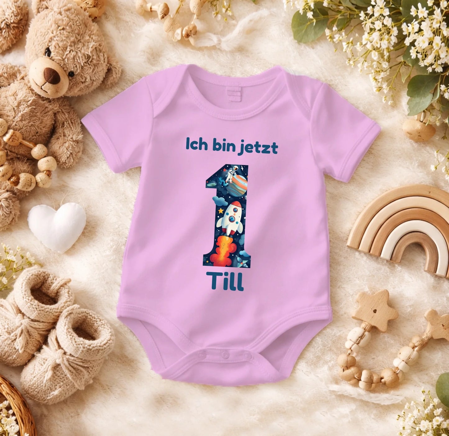 FamilySurprise-Babybody-personalisierbar-rosa