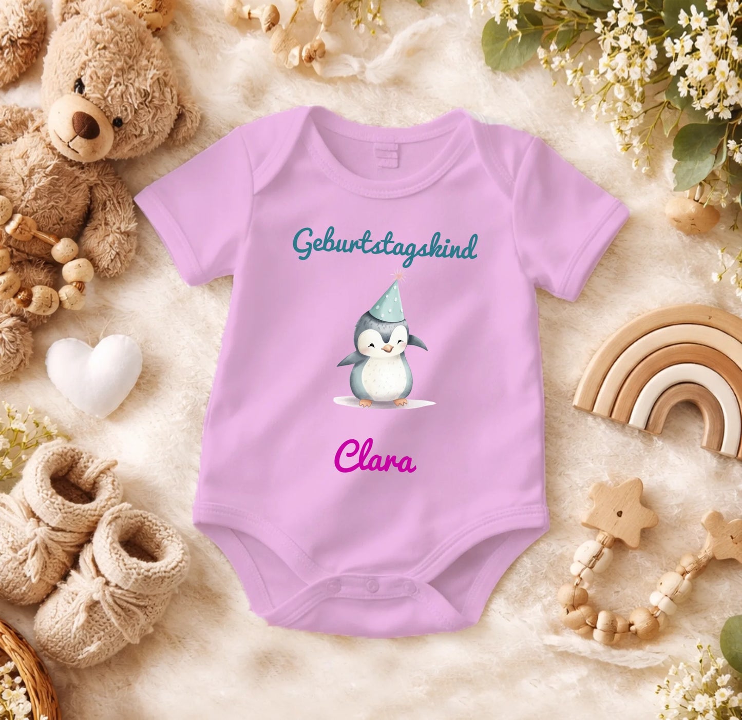 FamilySurprise-Babybody-personalisierbar-rosa