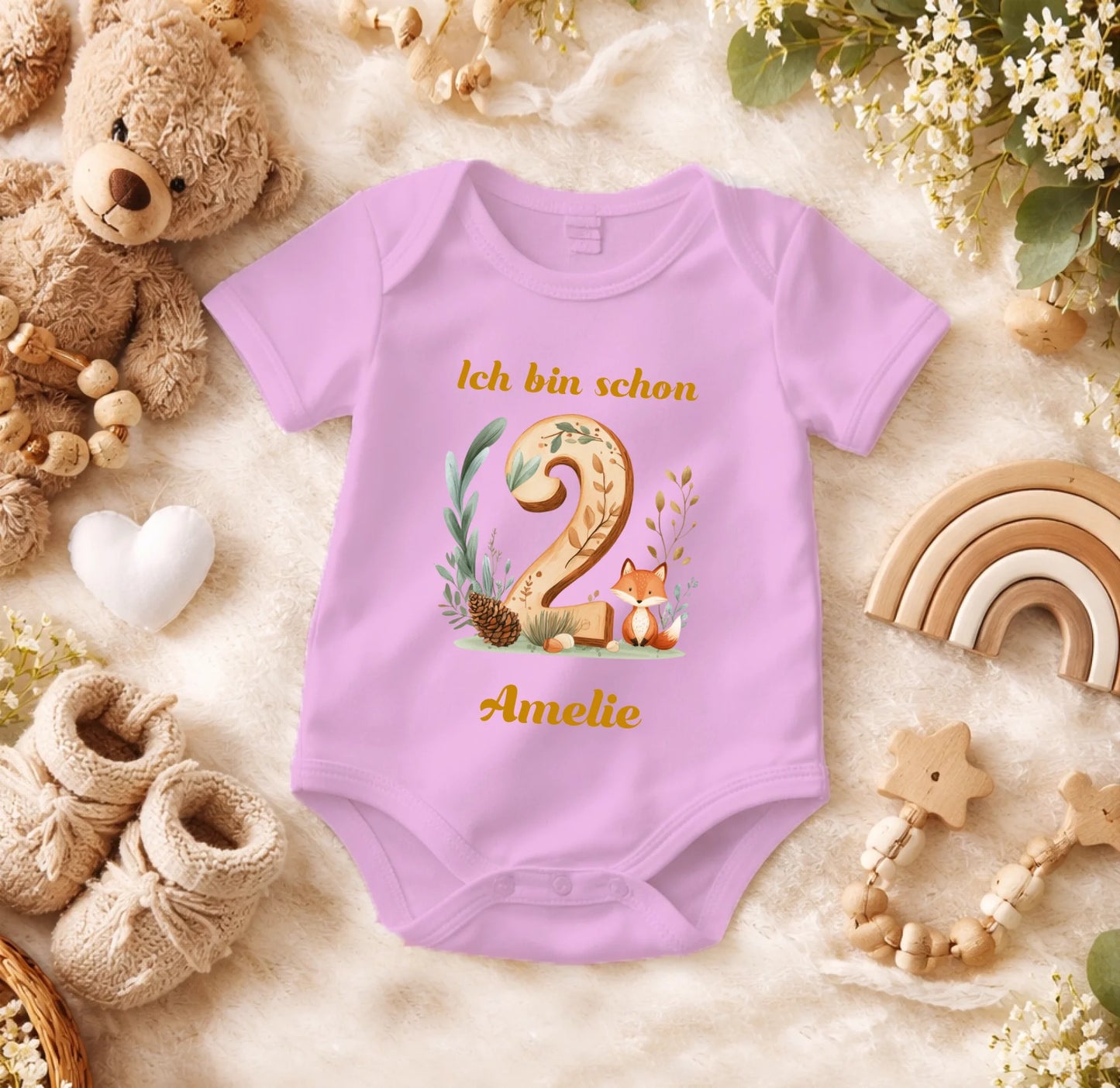 FamilySurprise-Babybody-personalisierbar-rosa
