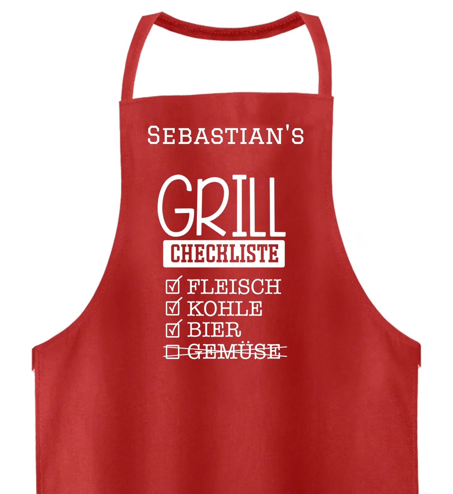 Grillschürze personalisierbar  - Checkliste