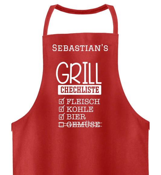 Grillschürze personalisierbar  - Checkliste
