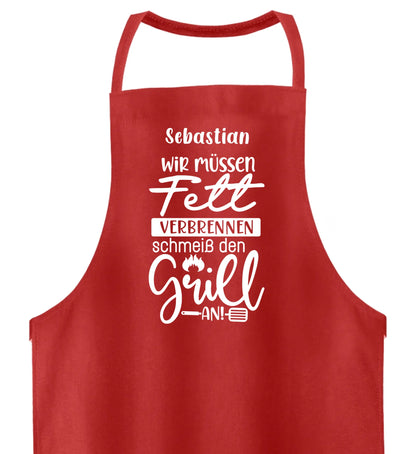 Grillschürze personalisierbar  - Fett verbrennen
