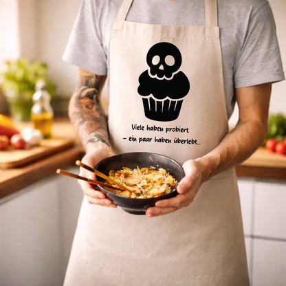 Schürze - Halloween Muffin aus Baumwolle in Natural