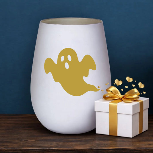 Windlicht Halloween Gespenst mit gelasertem Motiv, weitere Produktansicht