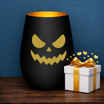 Windlicht Halloween Gesicht mit gelasertem Motiv, zusätzliche Produktansicht