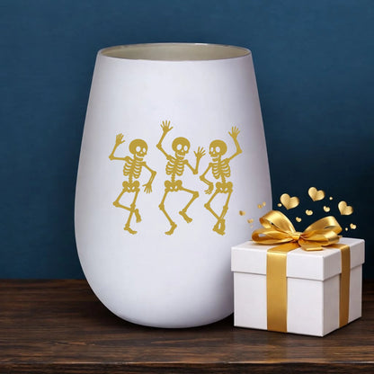 Windlicht Halloween Skelett mit gelasertem Motiv, weitere Produktansicht