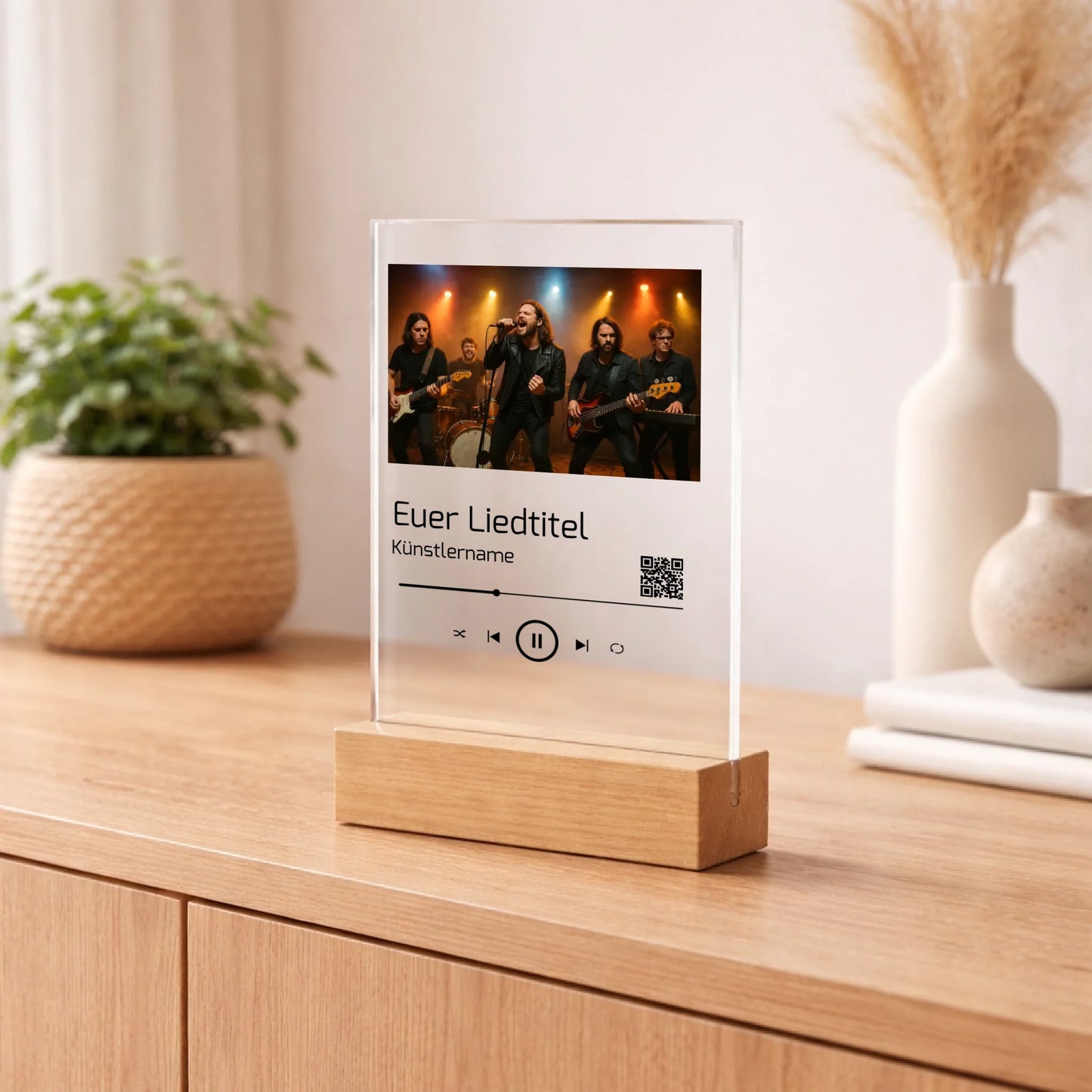 Personalisierter Acrylaufsteller Eure Songs auf Spotify mit QR-Code aus Acrylglas, weitere Produktansicht
