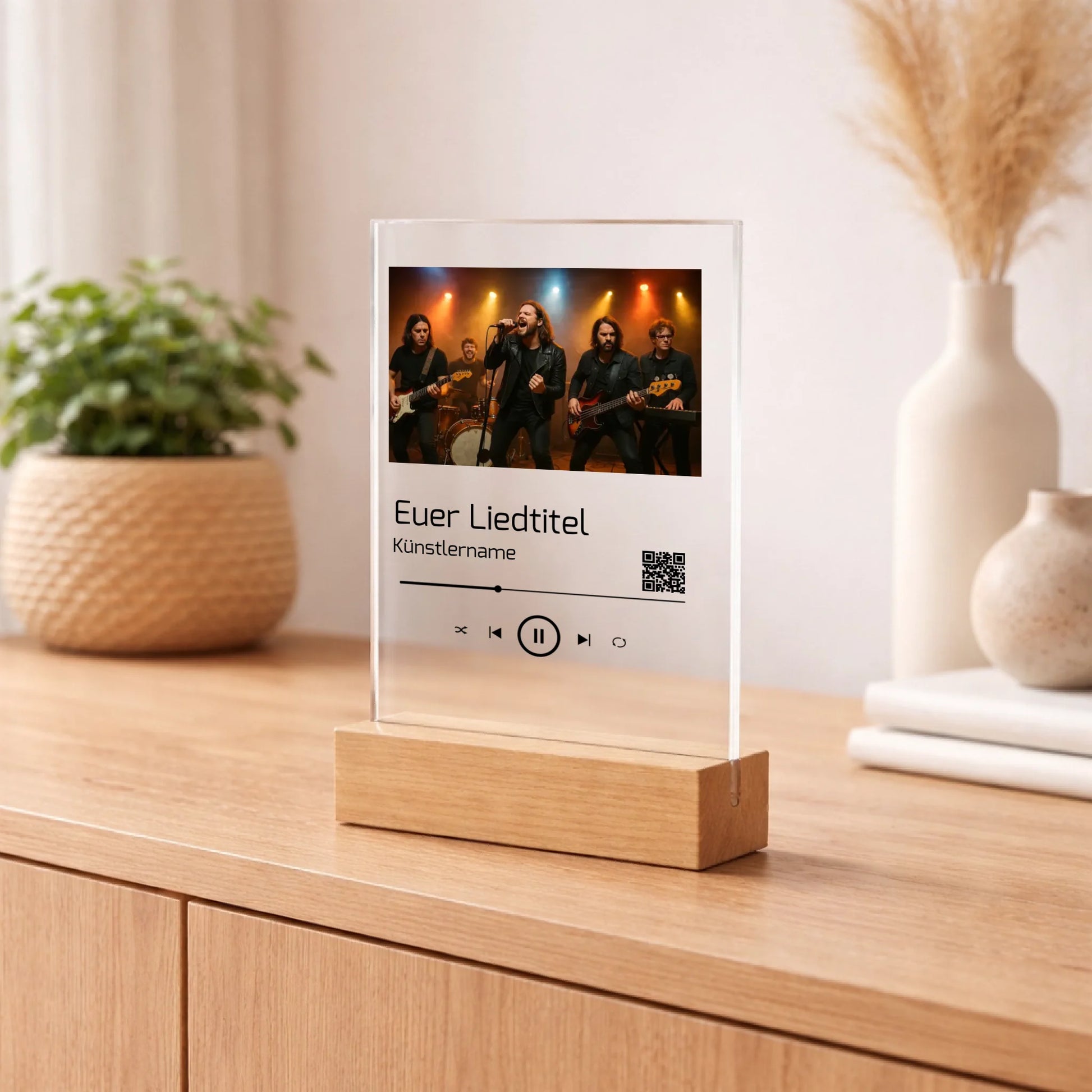 Personalisierter Acrylaufsteller Eure Songs auf Spotify mit QR-Code aus Acrylglas, alternative Produktansicht