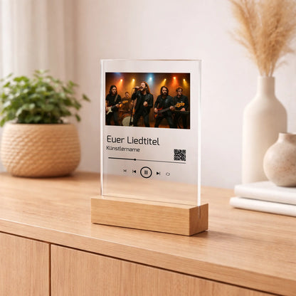 Personalisierter Acrylaufsteller Eure Songs auf Spotify mit QR-Code aus Acrylglas, alternative Produktansicht