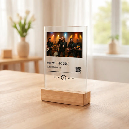 Personalisierter Acrylaufsteller Eure Songs auf Spotify mit QR-Code aus Acrylglas, zusätzliche Produktansicht