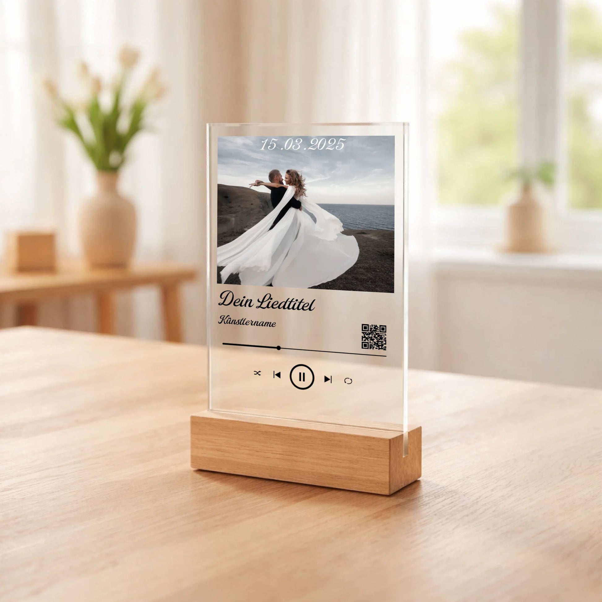 Personalisierter Acrylaufsteller Hochzeitslied auf Spotify aus Acrylglas, zusätzliche Produktansicht