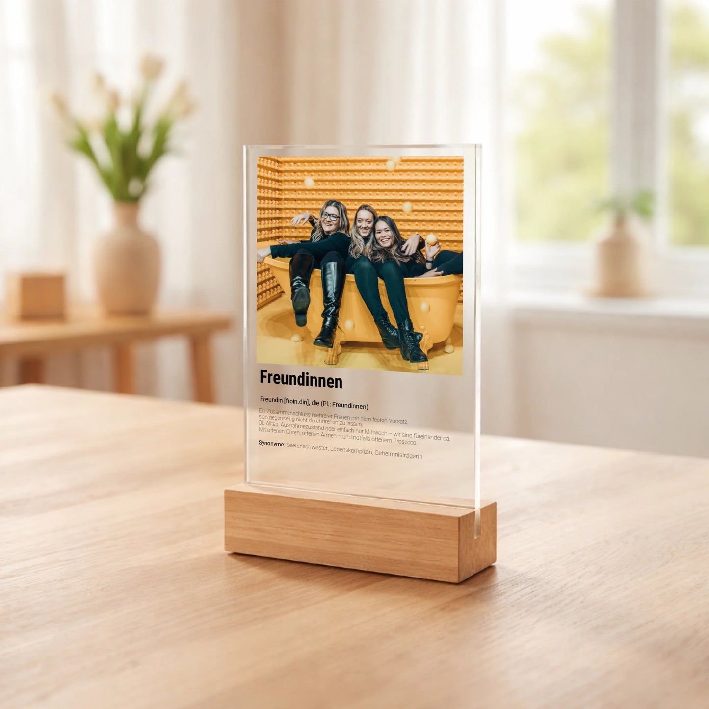 Personalisierter Acrylaufsteller Freundinnen aus Acrylglas, zusätzliche Produktansicht