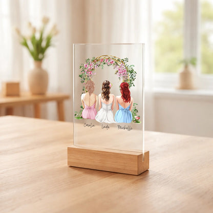 Personalisierter Acrylaufsteller Brautjungfern aus Acrylglas, zusätzliche Produktansicht