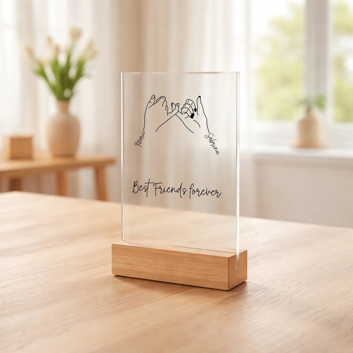 Personalisierter Acrylaufsteller Besties aus Acrylglas, zusätzliche Produktansicht