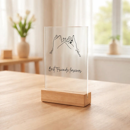 Personalisierter Acrylaufsteller Besties aus Acrylglas, zusätzliche Produktansicht