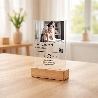 Personalisierter Acrylaufsteller mit Lied und Widmung mit QR-Code aus Acrylglas, zusätzliche Produktansicht