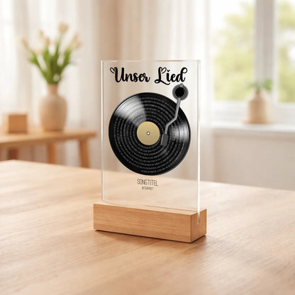 Personalisierter Acrylaufsteller Schallplatte aus Acrylglas, zusätzliche Produktansicht