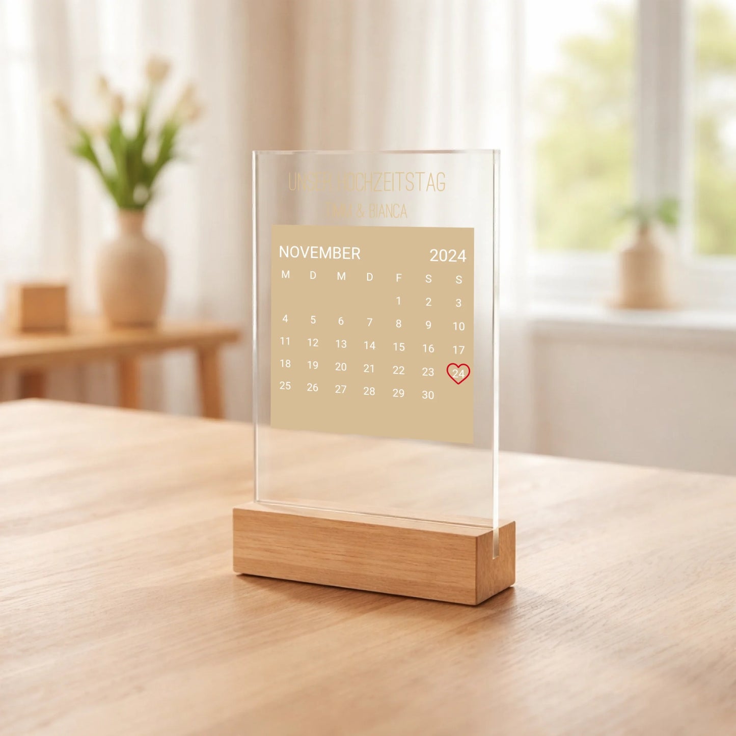 Personalisierter Acrylaufsteller Kalender aus Acrylglas, zusätzliche Produktansicht